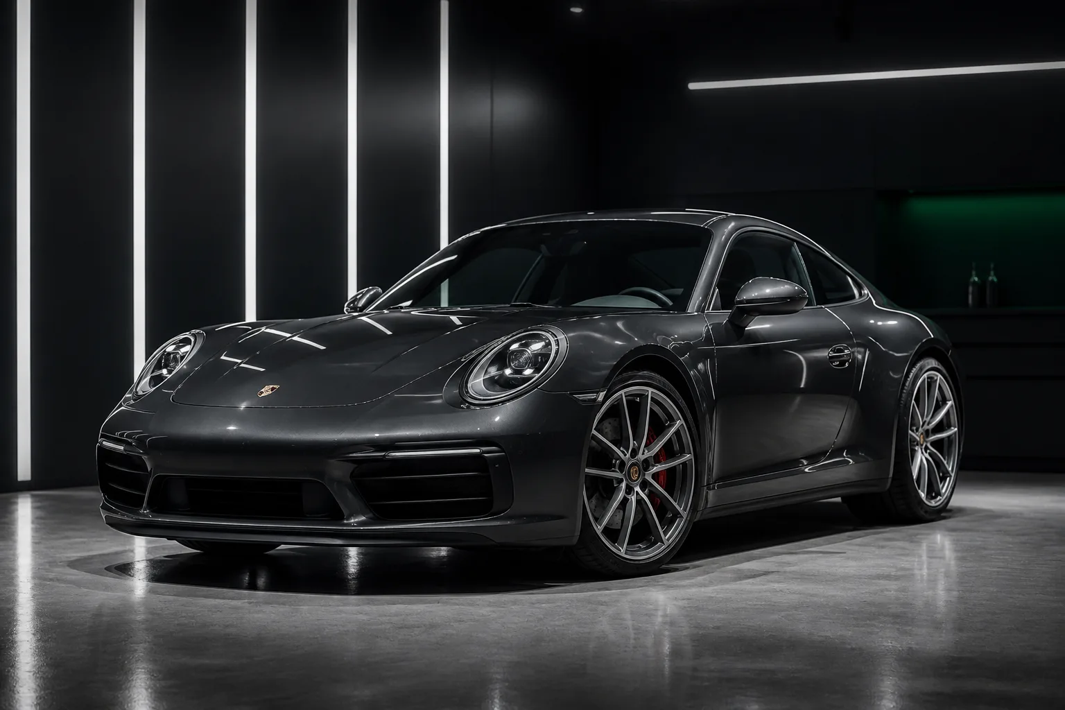 Tamni Porsche 911 Carrera nakon korekcije laka i keramičke zaštite u AUREX studiju